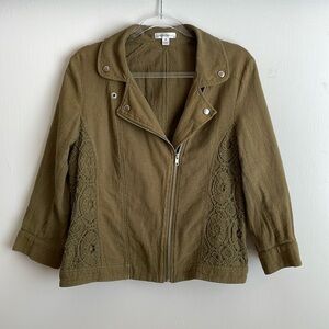 John Paul Richard - Olive Lace Sided Jacket